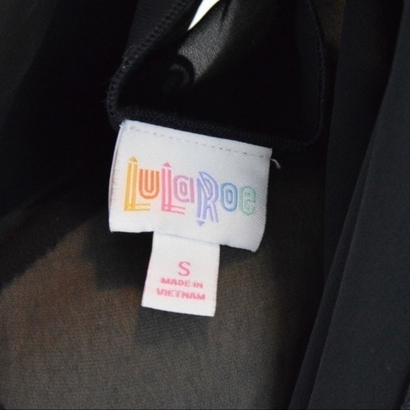 LuLaRoe Monroe Sheer Black Waterfall Fringe Hem Duster, Size Small - Picture 2 of 6